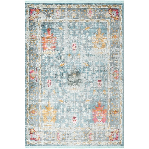 Rugs.com Paragon Collection Rug – 10' x 14' Blue Medium-Pile Rug Perfect For Living Rooms, Large Dining Rooms, Open Floorplans