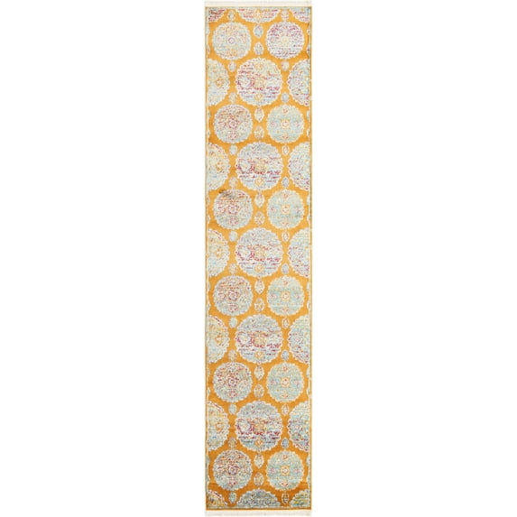 Rugs.com Paragon Collection Rug – 12 Ft Runner Orange Medium-Pile Rug Perfect For Hallways, Entryways