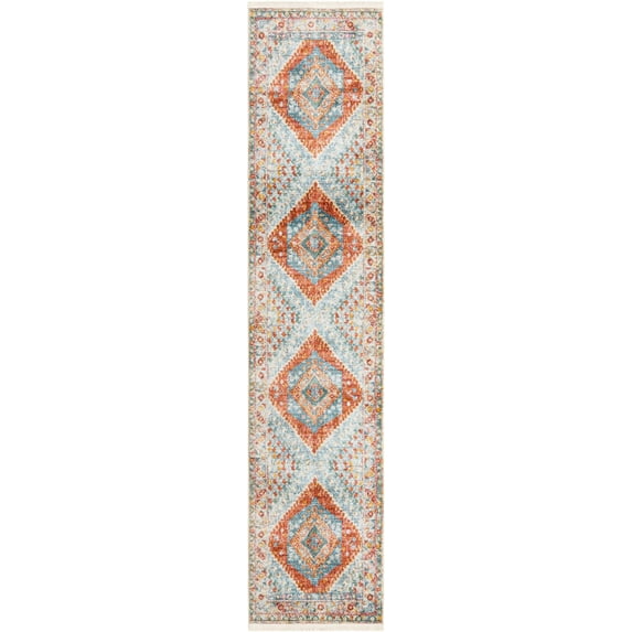 Rugs.com Paragon Collection Rug – 12 Ft Runner Salmon Medium-Pile Rug Perfect For Hallways, Entryways