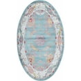thumbnail image 1 of Rugs.com Paragon Collection Rug – 3' x 5' Oval Aqua Medium-Pile Rug Perfect For Living Rooms, Large Dining Rooms, Open Floorplans, 1 of 1