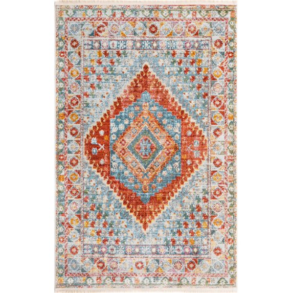 Rugs.com Paragon Collection Rug – 4' x 6' Salmon Medium-Pile Rug Perfect For Entryways, Kitchens, Breakfast Nooks, Accent Pieces