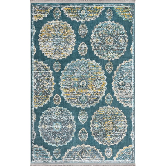 Rugs.com Paragon Collection Rug – 5' x 8' Gray Blue Medium-Pile Rug Perfect For Bedrooms, Dining Rooms, Living Rooms