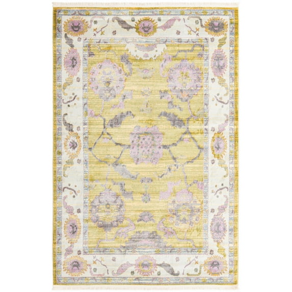 Rugs.com Paragon Collection Rug – 5' x 8' Green Medium-Pile Rug Perfect For Bedrooms, Dining Rooms, Living Rooms