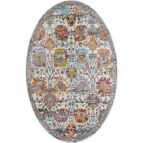Rugs.com Paragon Collection Rug – 5' x 8' Oval Multi Medium-Pile Rug Perfect For Living Rooms, Large Dining Rooms, Open Floorplans