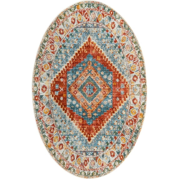 Rugs.com Paragon Collection Rug – 5' x 8' Oval Salmon Medium-Pile Rug Perfect For Living Rooms, Large Dining Rooms, Open Floorplans