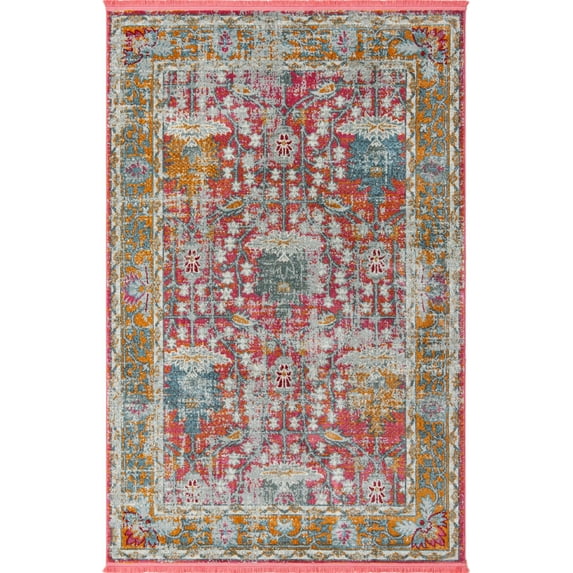 Rugs.com Paragon Collection Rug – 5' x 8' Pink Medium-Pile Rug Perfect For Bedrooms, Dining Rooms, Living Rooms