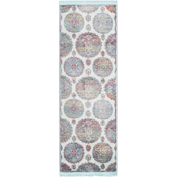 Rugs.com Paragon Collection Rug – 6 Ft Runner Cream Medium-Pile Rug Perfect For Hallways, Entryways