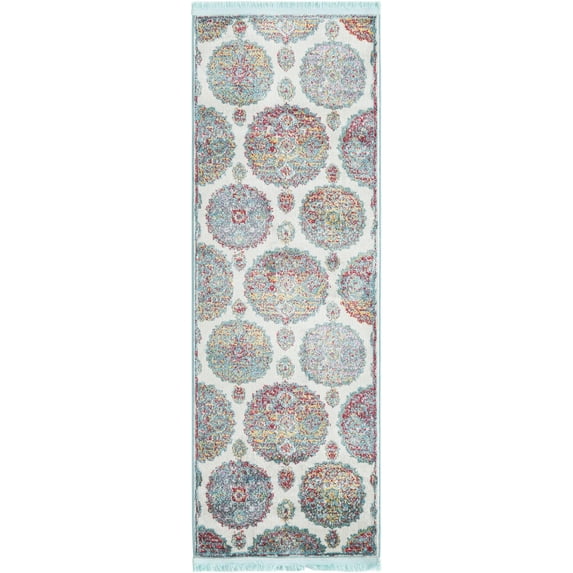 Rugs.com Paragon Collection Rug – 6 Ft Runner Cream Medium-Pile Rug Perfect For Hallways, Entryways