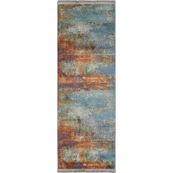 Rugs.com Paragon Collection Rug – 6 Ft Runner Multi Medium-Pile Rug Perfect For Hallways, Entryways