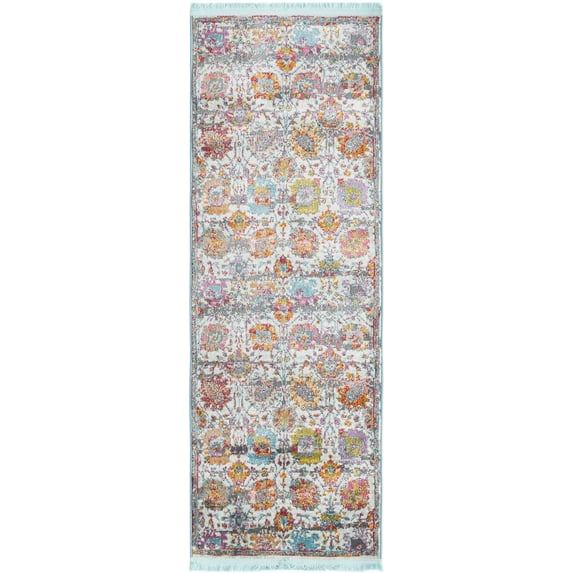 Rugs.com Paragon Collection Rug – 6 Ft Runner Multi Medium-Pile Rug Perfect For Hallways, Entryways