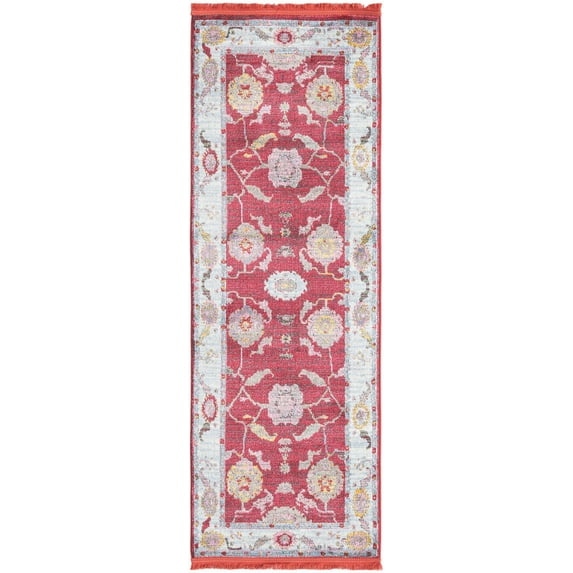 Rugs.com Paragon Collection Rug – 6 Ft Runner Red Medium-Pile Rug Perfect For Hallways, Entryways