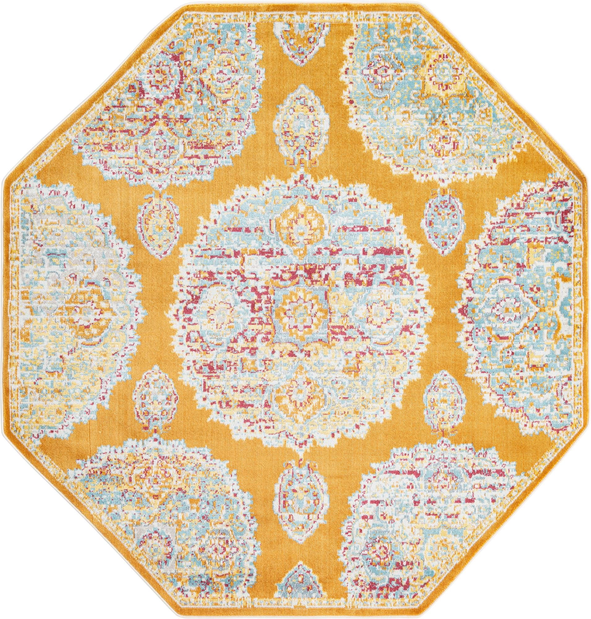 Rugs.com Paragon Collection Rug – 8 Ft Octagon Orange Medium-Pile Rug ...