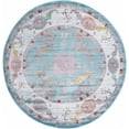 thumbnail image 1 of Rugs.com Paragon Collection Rug – 8 Ft Round Aqua Medium-Pile Rug Perfect For Kitchens, Dining Rooms, 1 of 1