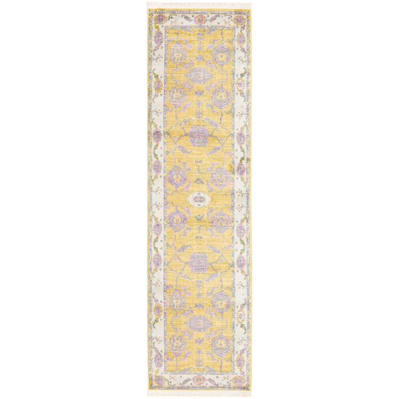Rugs.com Paragon Collection Rug – 8 Ft Runner Green Medium-Pile Rug Perfect For Hallways, Entryways