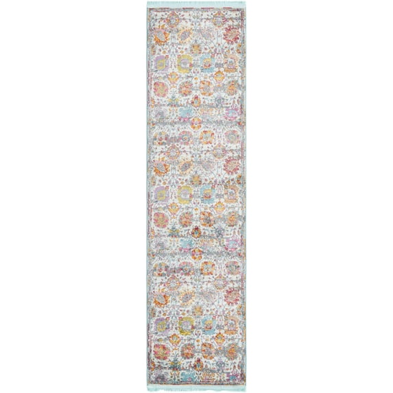 Rugs.com Paragon Collection Rug – 8 Ft Runner Multi Medium-Pile Rug Perfect For Hallways, Entryways