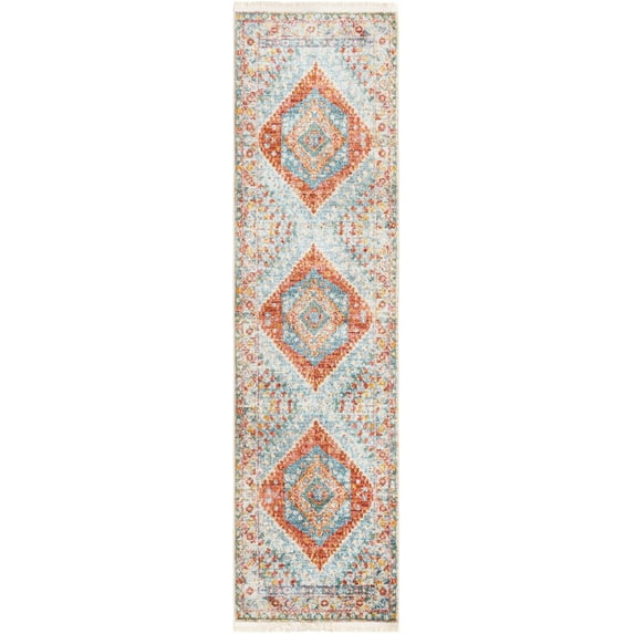Rugs.com Paragon Collection Rug – 8 Ft Runner Salmon Medium-Pile Rug Perfect For Hallways, Entryways