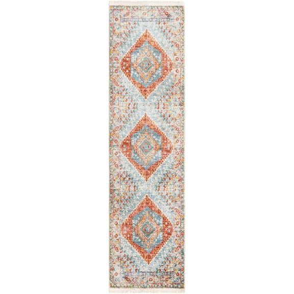 Rugs.com Paragon Collection Rug – 8 Ft Runner Salmon Medium-Pile Rug Perfect For Hallways, Entryways