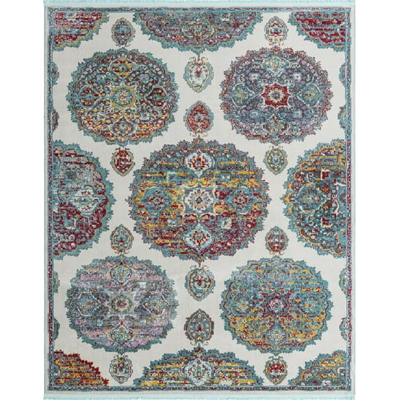 Rugs.com Paragon Collection Rug – 8' x 10' Cream Medium-Pile Rug Perfect For Living Rooms, Large Dining Rooms, Open Floorplans