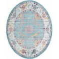 thumbnail image 1 of Rugs.com Paragon Collection Rug – 8' x 10' Oval Aqua Medium-Pile Rug Perfect For Living Rooms, Large Dining Rooms, Open Floorplans, 1 of 1
