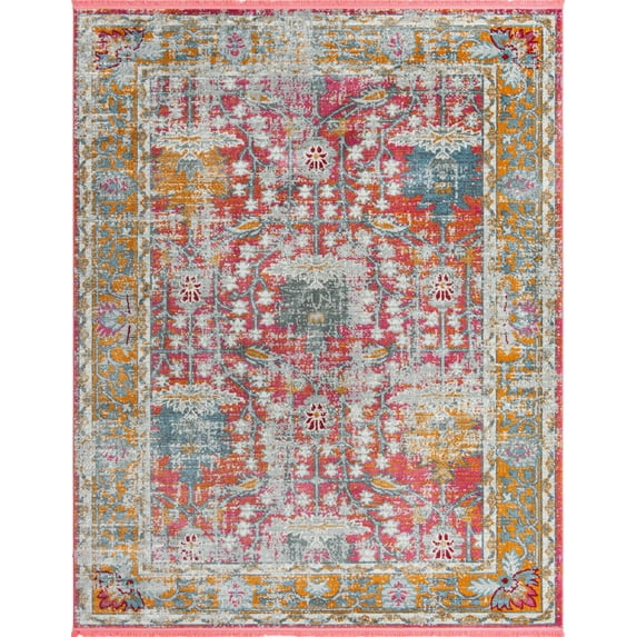 Rugs.com Paragon Collection Rug – 8' x 10' Pink Medium-Pile Rug Perfect For Living Rooms, Large Dining Rooms, Open Floorplans