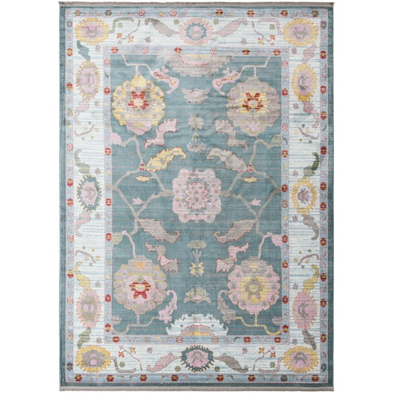 Rugs.com Paragon Collection Rug – 9' x 12' Gray Blue Medium-Pile Rug Perfect For Living Rooms, Large Dining Rooms, Open Floorplans