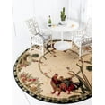 thumbnail image 1 of Rugs.com Pastoral Collection Rug – 8 Ft Round Cream Medium Rug Perfect For Kitchens, Dining Rooms, 1 of 9