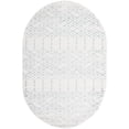 thumbnail image 1 of Rugs.com Paxon Trellis Collection Rug – 4' x 6' Oval Ivory Aqua Medium Rug Perfect For Living Rooms, Large Dining Rooms, Open Floorplans, 1 of 1