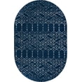 thumbnail image 1 of Rugs.com Paxon Trellis Collection Rug – 4' x 6' Oval Navy Blue Medium Rug Perfect For Living Rooms, Large Dining Rooms, Open Floorplans, 1 of 1