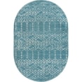 thumbnail image 1 of Rugs.com Paxon Trellis Collection Rug – 5 Ft Octagon Teal Blue Medium Rug Perfect For Living Rooms, Kitchens, Entryways, 1 of 1