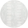 thumbnail image 1 of Rugs.com Paxon Trellis Collection Rug – 5 Ft Round Ivory Aqua Medium Rug Perfect For Kitchens, Dining Rooms, 1 of 1
