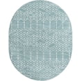 thumbnail image 1 of Rugs.com Paxon Trellis Collection Rug – 5' x 8' Oval Aqua Medium Rug Perfect For Living Rooms, Large Dining Rooms, Open Floorplans, 1 of 1