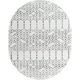 thumbnail image 1 of Rugs.com Paxon Trellis Collection Rug – 5' x 8' Oval Ivory Black Medium Rug Perfect For Living Rooms, Large Dining Rooms, Open Floorplans, 1 of 1