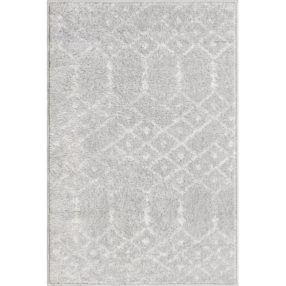 Rugs.com Paxon Trellis Collection Rug – 6 Ft Runner Light Gray Medium Rug Perfect For Hallways, Entryways