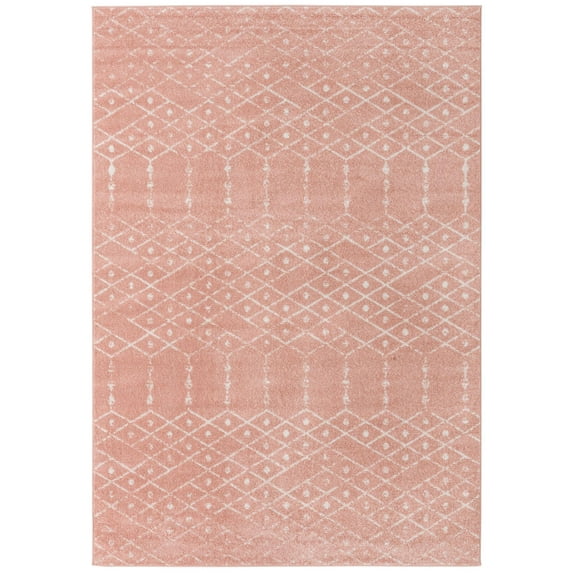 Rugs.com Paxon Trellis Collection Rug – 6' x 9' Rose Pink Medium Rug Perfect For Bedrooms, Dining Rooms, Living Rooms