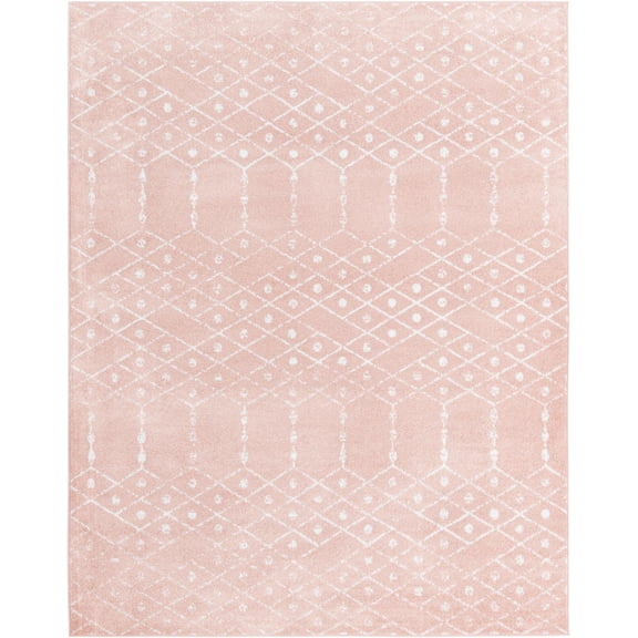 Rugs.com Paxon Trellis Collection Rug – 7' x 10' Rose Pink Medium Rug Perfect For Bedrooms, Dining Rooms, Living Rooms
