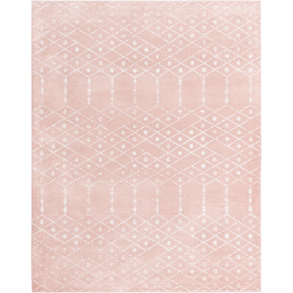 Rugs.com Paxon Trellis Collection Rug – 7' x 10' Rose Pink Medium Rug Perfect For Bedrooms, Dining Rooms, Living Rooms