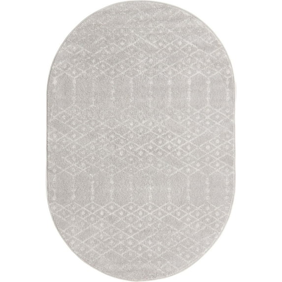Rugs.com Paxon Trellis Collection Rug – 8 Ft Octagon Light Gray Medium Rug Perfect For Living Rooms, Kitchens, Entryways