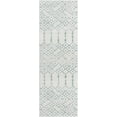 thumbnail image 1 of Rugs.com Paxon Trellis Collection Rug – 8 Ft Runner Ivory Aqua Medium Rug Perfect For Hallways, Entryways, 1 of 1