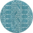 thumbnail image 1 of Rugs.com Paxon Trellis Collection Rug – 8 Ft Square Teal Blue Medium Rug Perfect For Living Rooms, Kitchens, Entryways, 1 of 1