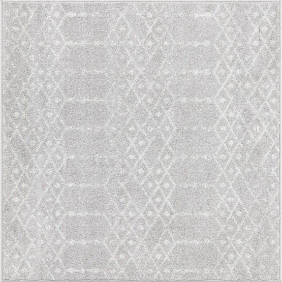 Rugs.com Paxon Trellis Collection Rug – 8' x 10' Oval Light Gray Medium Rug Perfect For Living Rooms, Large Dining Rooms, Open Floorplans