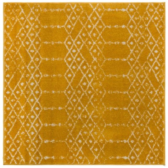 Rugs.com Paxon Trellis Collection Rug – 8' x 10' Oval Yellow Medium Rug Perfect For Living Rooms, Large Dining Rooms, Open Floorplans