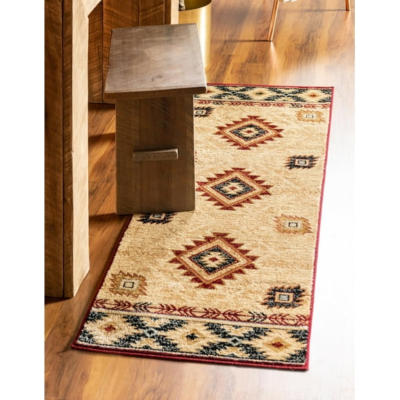 Rugs.com Pioneer Collection Rug – 12 Ft Runner Ivory Medium-Pile Rug Perfect For Hallways, Entryways