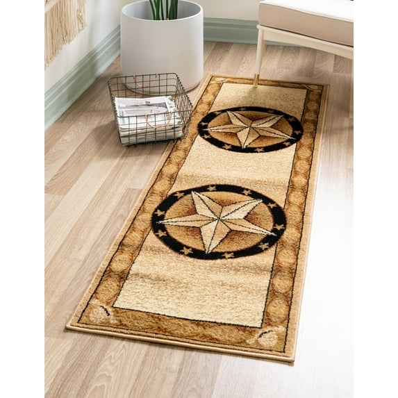 Rugs.com Pioneer Collection Rug – 12 Ft Runner Ivory Medium-Pile Rug Perfect For Hallways, Entryways