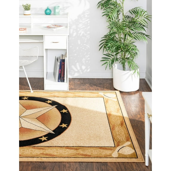 Rugs.com Pioneer Collection Rug – 4' x 6' Ivory Medium-Pile Rug Perfect For Living Rooms, Large Dining Rooms, Open Floorplans