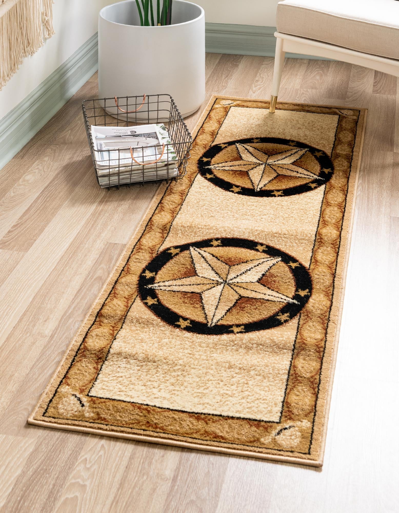 Rugs.com Pioneer Collection Rug – 6 Ft Runner Ivory Medium-Pile Rug ...