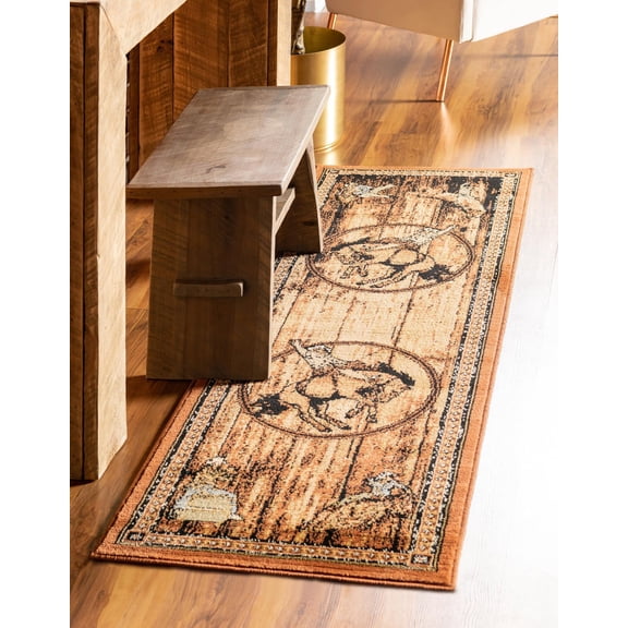 Rugs.com Pioneer Collection Rug – 8 Ft Runner Walnut Medium-Pile Rug Perfect For Hallways, Entryways