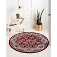 thumbnail image 1 of Rugs.com Rabia Collection Rug – 10' Round Burgundy Low Rug Perfect For Kitchens, Dining Rooms, 1 of 8