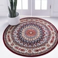 thumbnail image 1 of Rugs.com Rabia Collection Rug – 10' Round Burgundy Low Rug Perfect For Kitchens, Dining Rooms, 1 of 9