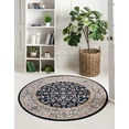 thumbnail image 1 of Rugs.com Rabia Collection Rug – 10' Round Navy Blue Low Rug Perfect For Kitchens, Dining Rooms, 1 of 8