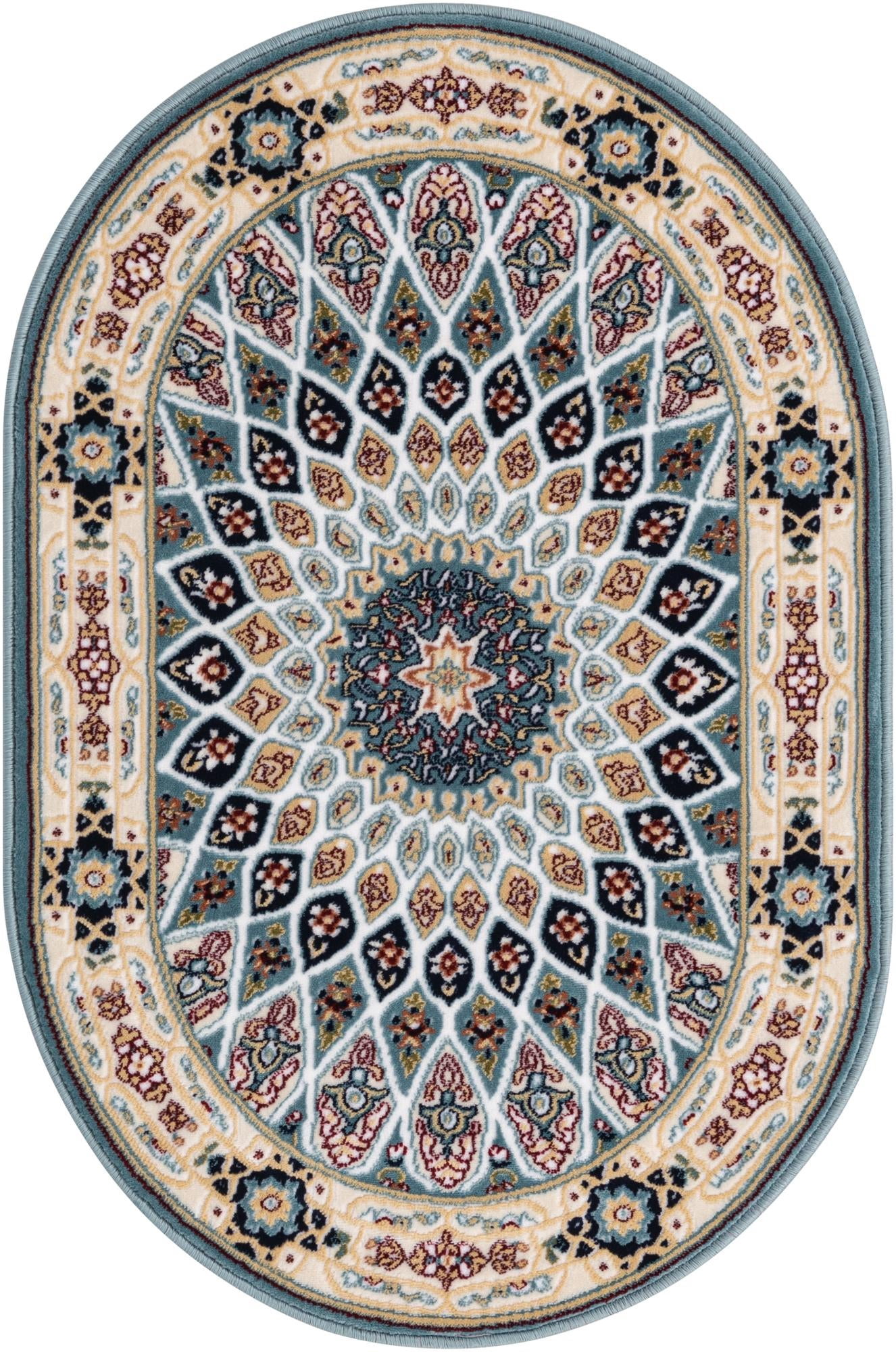 Blue Rug Plan Rugs.com Rabia Collection Rug – 2' 2 x 3' Oval Blue Low Rug Perfect For ...